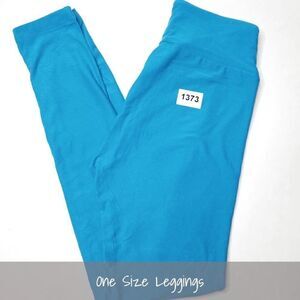 LuLaRoe OS Solid Leggings Blue NEW